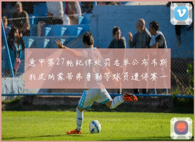 意甲第27轮纪律处罚名单公布韦斯利皮纳蒙蒂弗鲁勒等球员遭停赛一轮